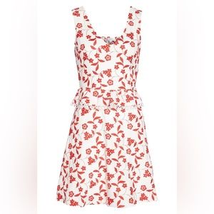HEARTLOOM Aubrey Embroidered Cotten Dress in Flame S